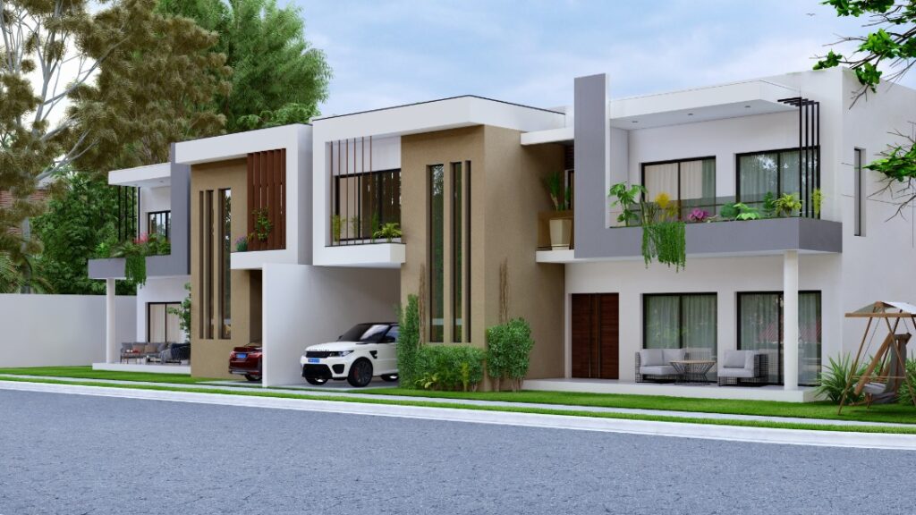 Construction de 2 villas duplex à Bingerville Djondoumin résidentiel